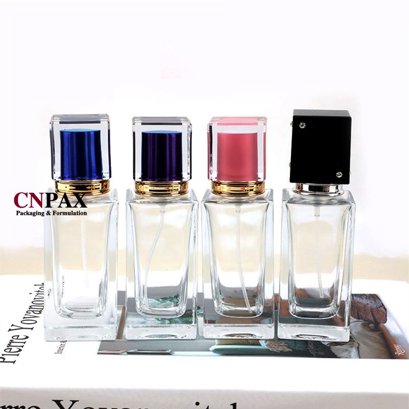 50 ml square glass bottles