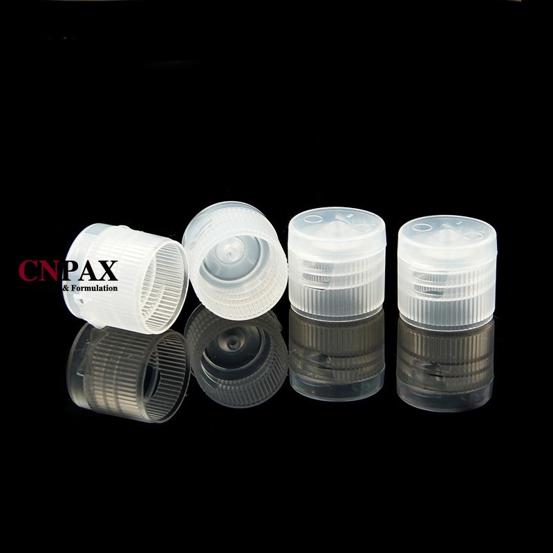 18-410 18 mm Natural Ribbed PP Plastic Flip Top Cap