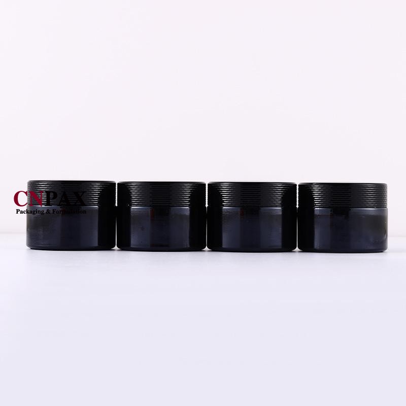 30 g 1 oz black glass cream jar