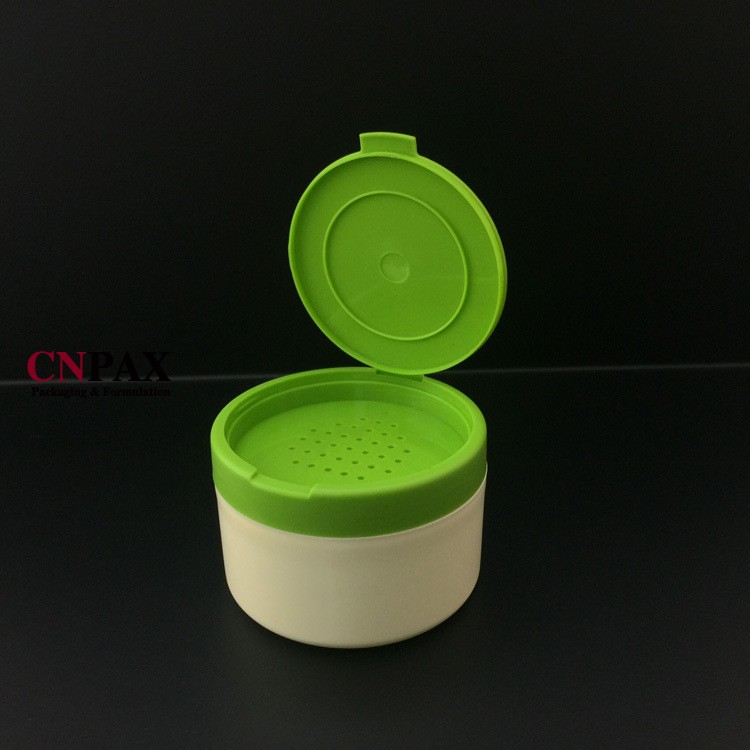 100g powder jar with flip top cap