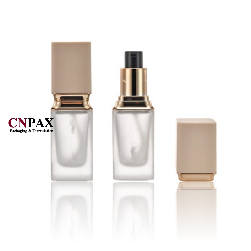 matte clear square glass cream bottles