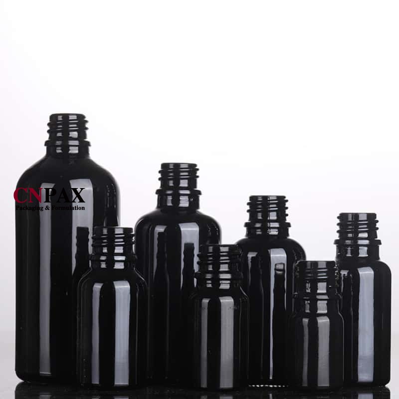 black boston round glass bottles