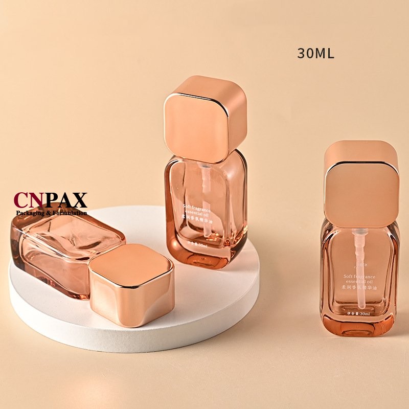 flat square glass cream bottles white cream pump dispenser