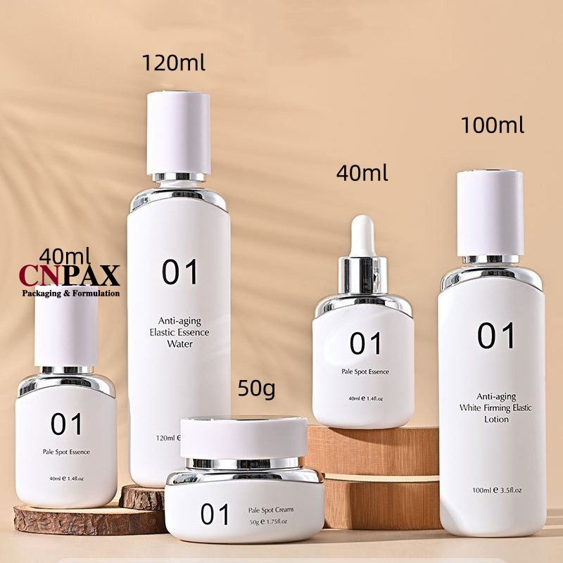anti aging lotion essence glass packaging family set