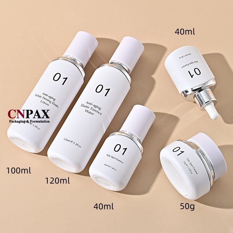 skin care packaging family set glass bottles glass cream jars